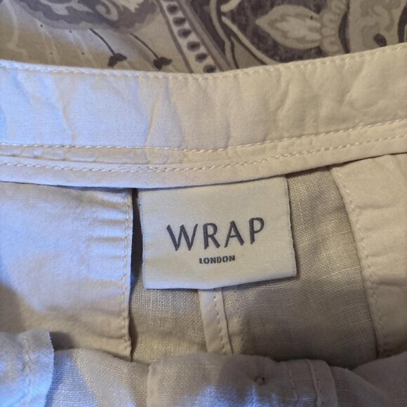 WRAP London Ivory Button High Rise Waist Linen Shorts Size 8. Casual Designer - Picture 6 of 7
